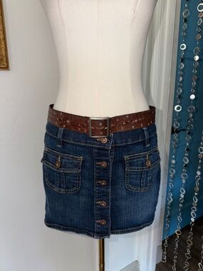 Y2K Brown Floral Leather Belt